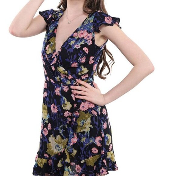 Kimchi Blue Floral Wrap Dress - Picture 1 of 6